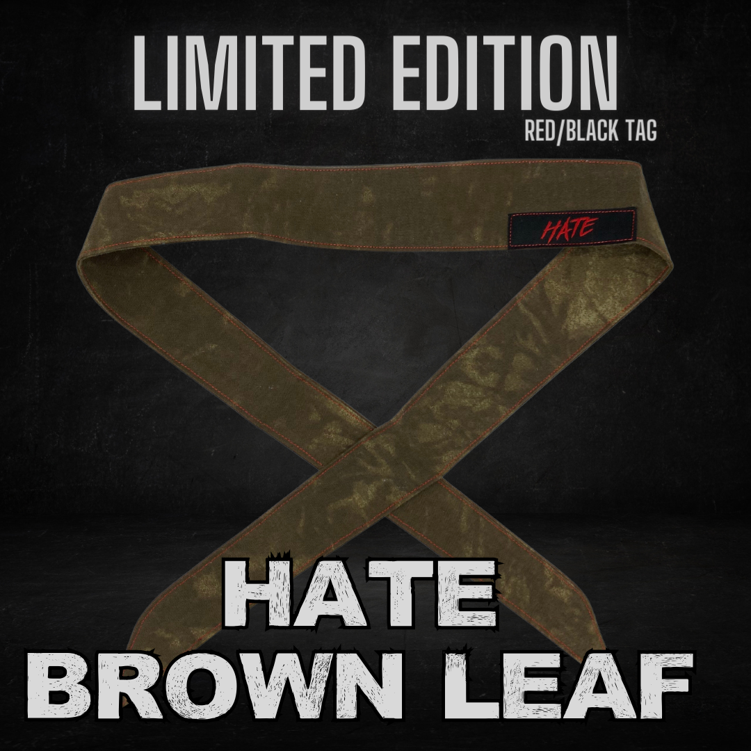 Limited Edition HATE - "BROWN LEAF - Red/Black Tag" - Headband