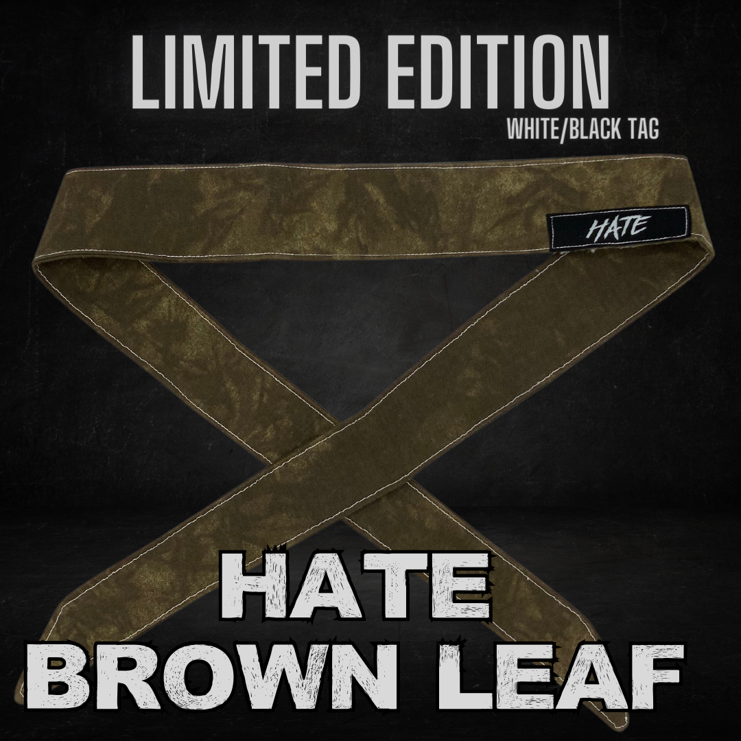 Limited Edition HATE - "BROWN LEAF - White/Black Tag" - Headband