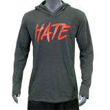 HATE Thin Hoodie Black Frost/Red