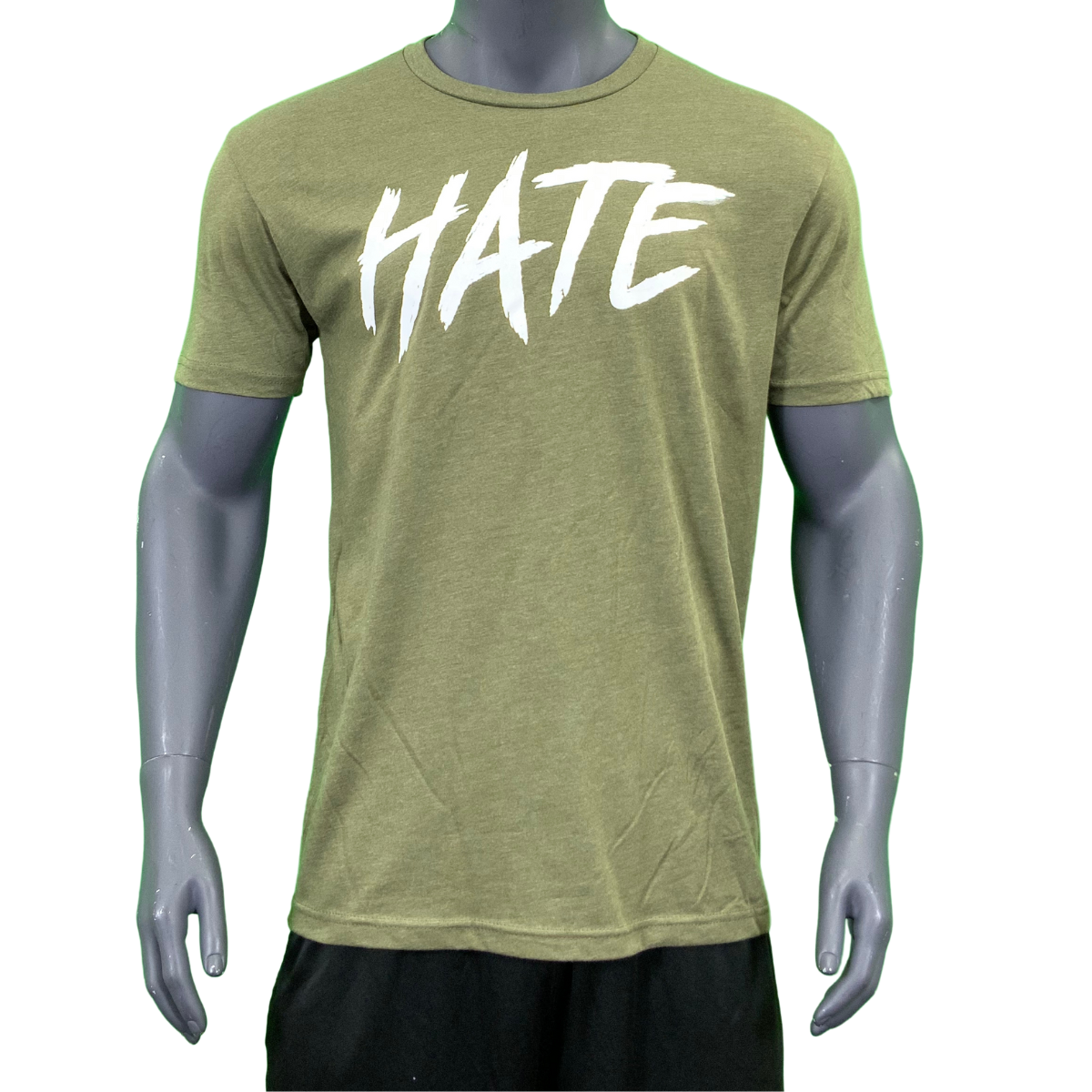 HATE T-shirt Olive/White